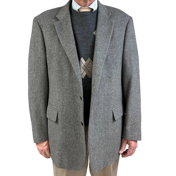 VTG Grey BILL BLASS Camel Hair Sport Coat BlazerSz. 48 L. Model- B1002